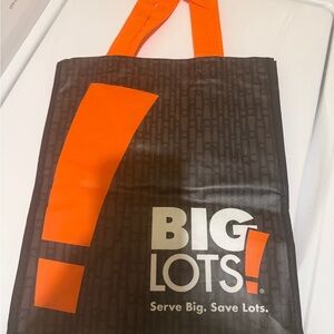 Big Lots Orange and Black Tote Bag